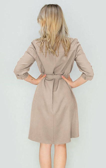 KLEID MIT TASCHEN BEIGE (267ART)