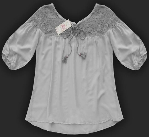 ZWIEWNA BLUZKA BOHO SZARA (GOOD46)