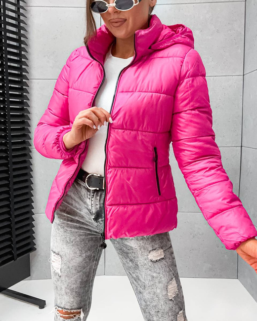 Klasyczna puchowa kurtka zimowa fuksja