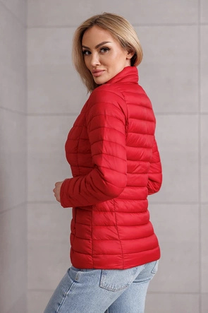 Pikowana kurtka ze stójką czerwona