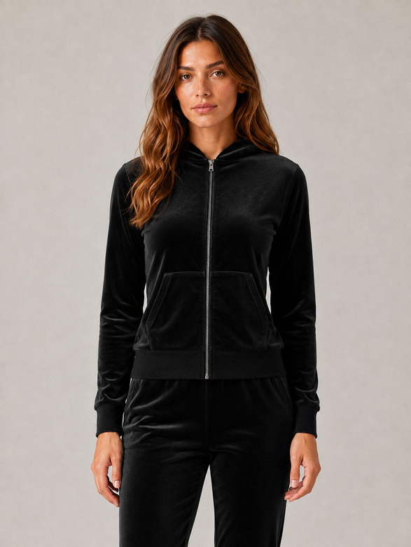 Zestaw bluza + spodnie dresowe welur czarny
