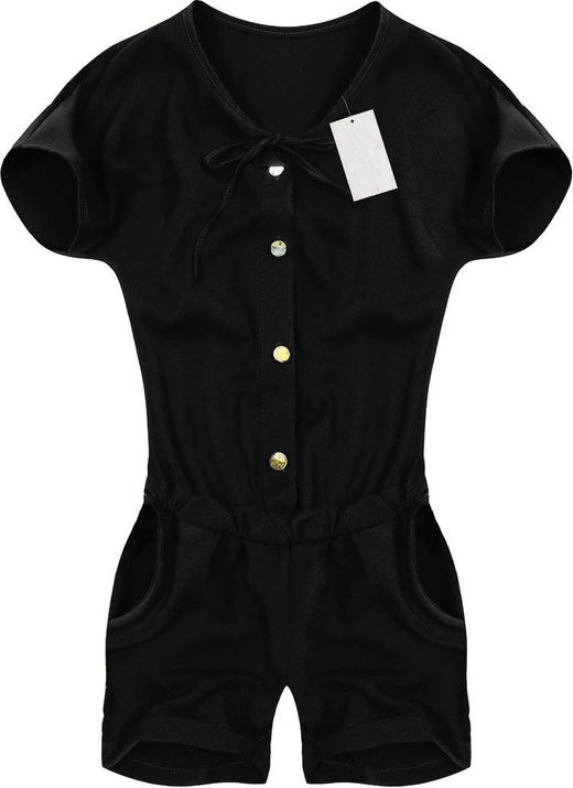 KURZ OVERALL MIT KNÖPFEN SCHWARZ (ART30)