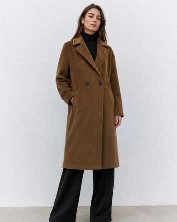 Płaszcz damski oversize do kolan camel