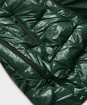 GLOSSY QUILTED DARK GREEN JACKET (7697)