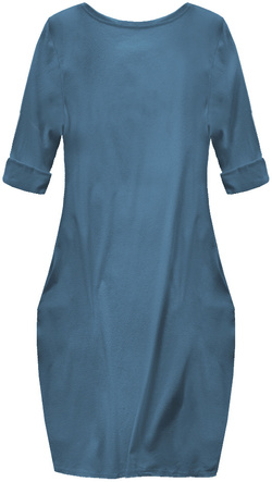 OVERSIZE KLEID MIT AUFSCHRIFT BLAU (144ART)