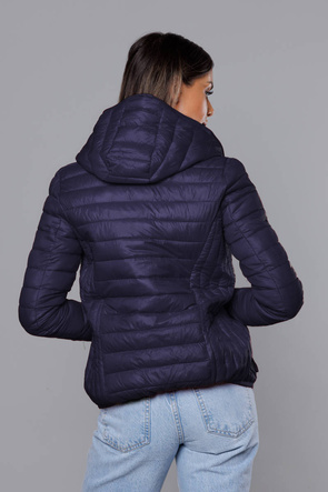 Lekka granatowa kurtka z kapturem