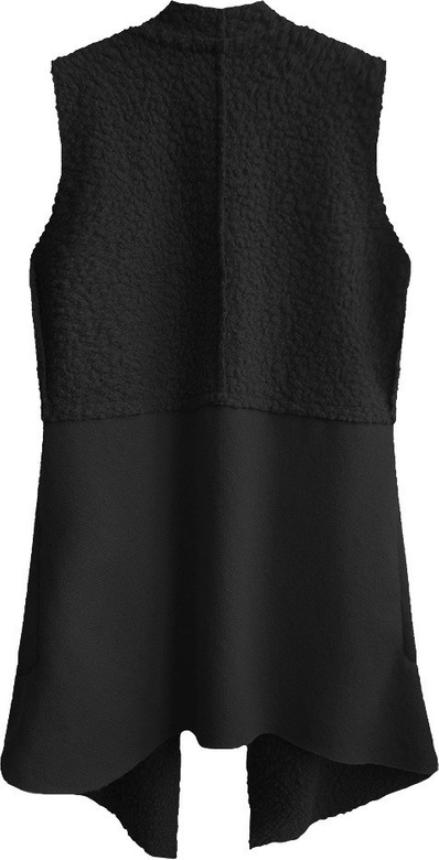 KAMIZELKA OVERSIZE Z ŁĄCZONYCH MATERIAŁÓW CZARNA (545ART)