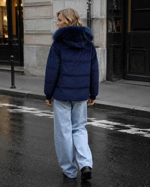 STRIPED JACKET WITH NAVY BLUE (7696)