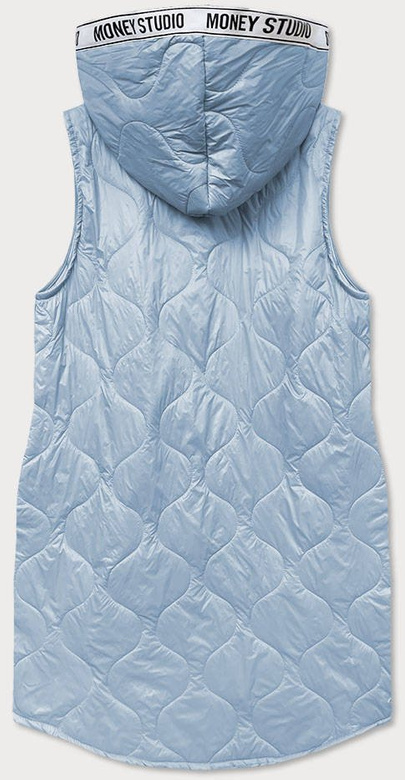 DŁUGI ASYMETRYCZNY BEZRĘKAWNIK DAMSKI NIEBIESKI (30874)