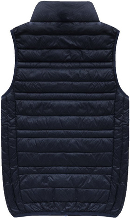 MĘSKA KAMIZELKA Z PUCHEM NATURALNYM GRANATOWA (5008)