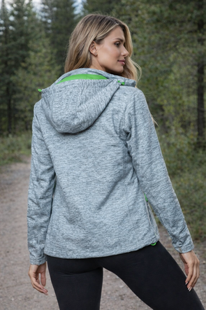 Szaro-limonkowa kurtka sportowa typu softshell