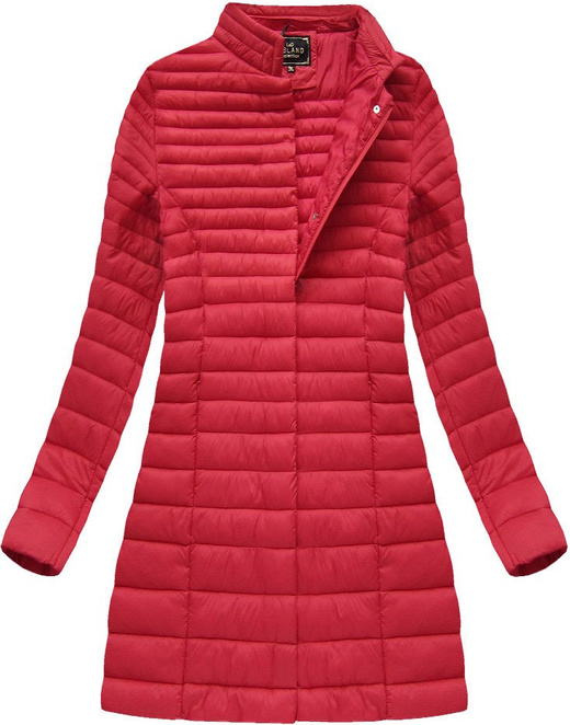 LANGE STEPPJACKE MIT KAPUZE ROT (7240BIG)