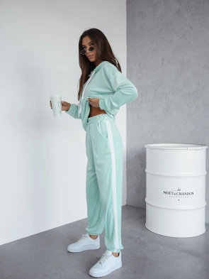 Welurowy komplet dresowy miętowy