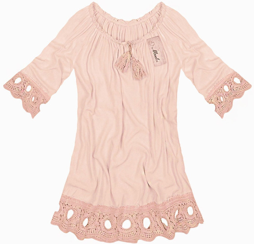 BLUZKA BOHO Z HAFTAMI RÓŻOWA (2006)