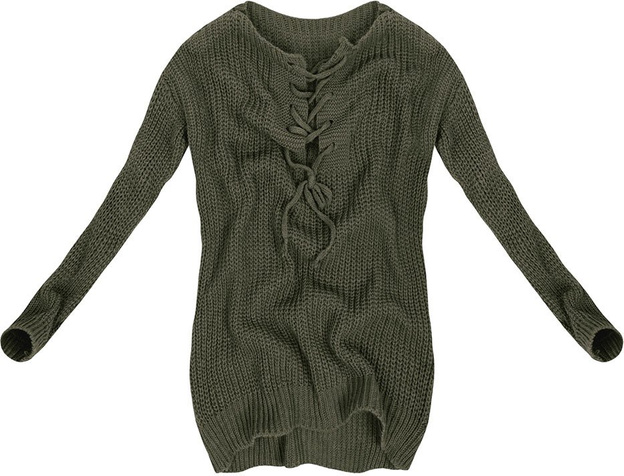 KNOTEN VORNE PULLOVER KHAKI (GOOD94)