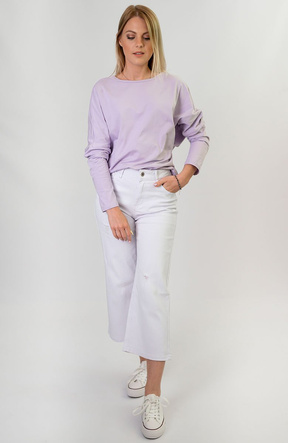 Białe szerokie spodnie damskie kuloty