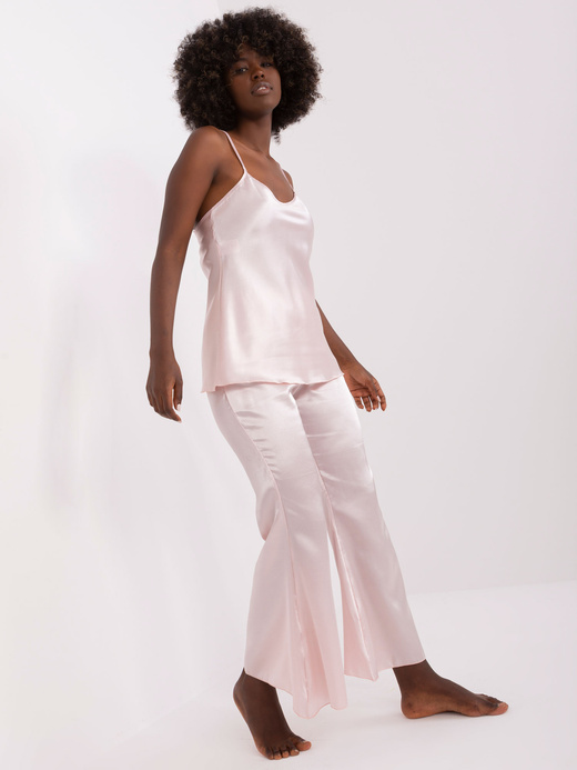 Satynowy komplet nocny jasny róż