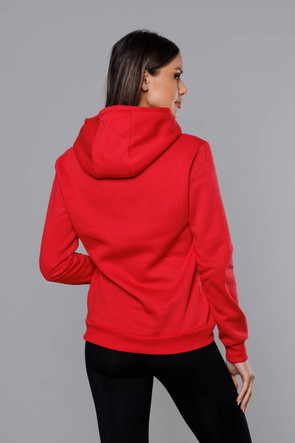 Damska bluza z kapturem czerwona