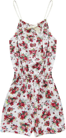 SHORT FLORAL PATTERNED JUMPSUIT WHITE  (9938)