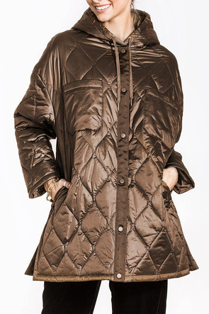 Przejściowa kurtka z kapturem brąz