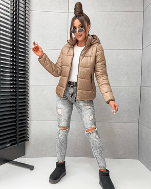 Klasyczna puchowa kurtka zimowa camel