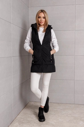 Kamizelka czarna z kapturem