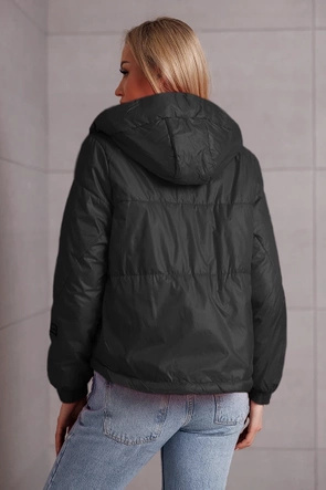 Krótka kurtka ze złotymi elementami czarna