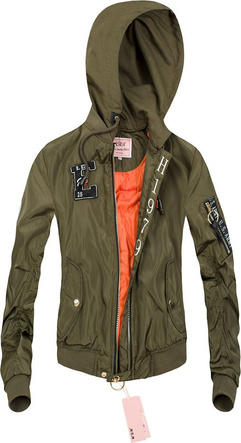 BOMBER JACKE MIT KAPUZE KHAKI (W08)