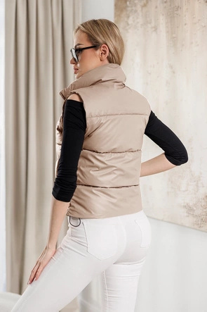 Matowa krótka kamizelka jasny beż