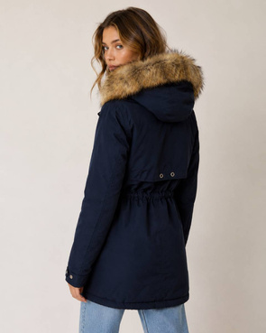 ZWEISEITIGE JACKE MIT KAPUZE MARINEBLAU-ROSA (W213)