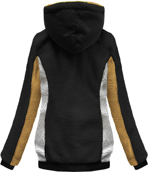 CIEPŁA BLUZA Z KAPTUREM CZARNA (657A)