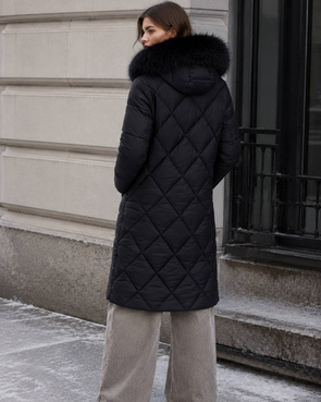 LONG WINTER HOODED JACKET BLACK (7688)
