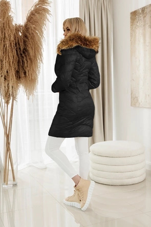 Długa kurta zimowa czarna