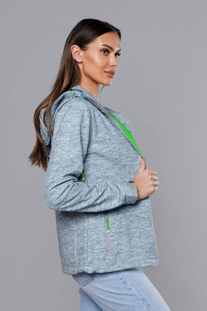 Szaro-limonkowa kurtka sportowa typu softshell