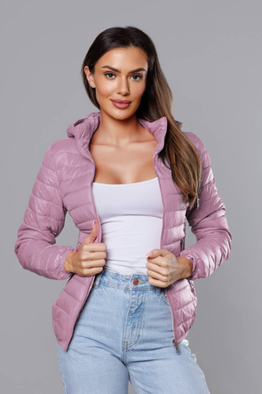 Uniwersalna różowa kurtka przejściowa z odpinanym kapturem