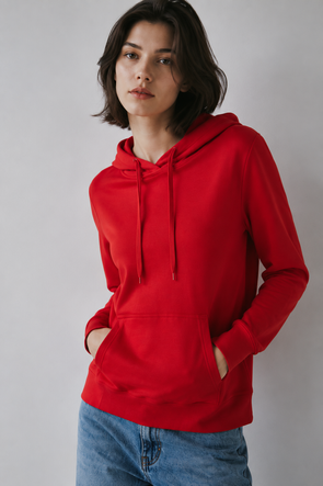 Czerwona bluza dresowa z kapturem