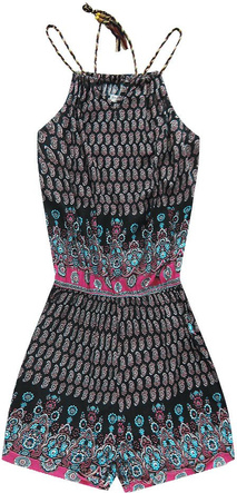 KURZ OVERALL GEMUSTERT SCHWARZ (9713)