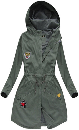 BAWEŁNIANA PARKA Z KAPTUREM KHAKI (H050)