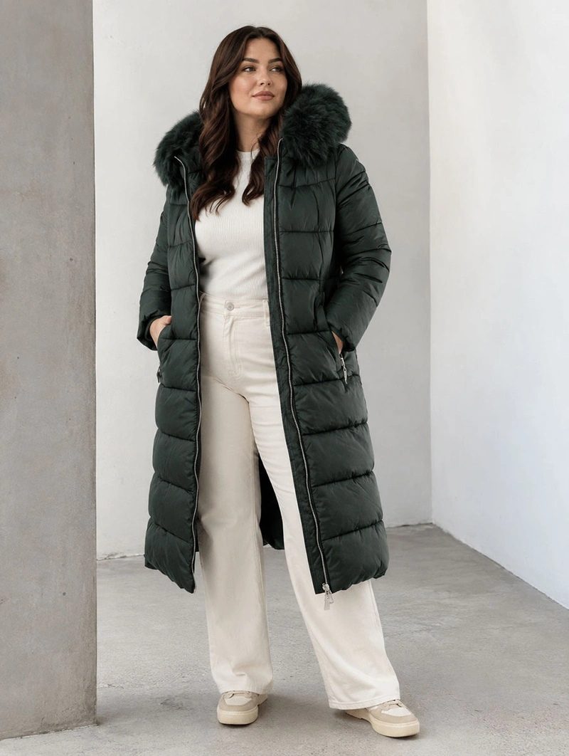 LONG WINTER HOODED JACKET BLACK (7688BIG)