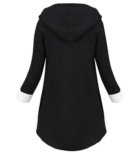 NEOPRENE HOODED BLAZER BLACK+WHITE (8008-1)