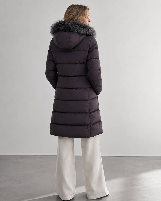LONG QUILTED JACKET AUBERGINE (7701)