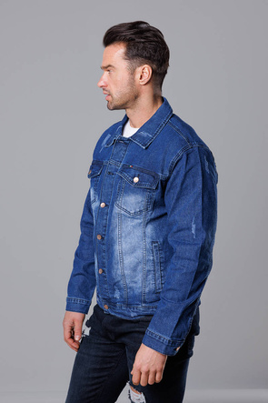Męska kurtka jeansowa kurtka w kolorze granatowym