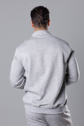 Męska bluza ze stójką w kolorze jasnoszarym