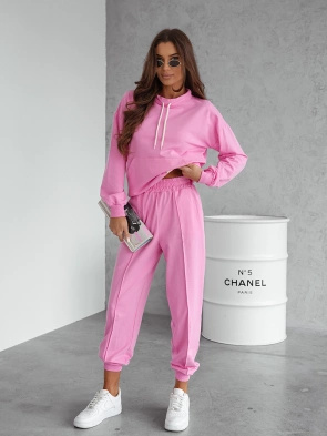 Różowy bawełniany dres damski