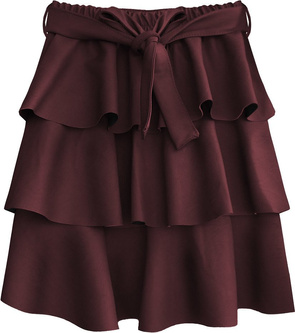 LEATHER SKIRT MINI BURGUND (510ART)