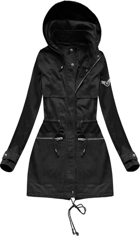 COTTON HOODED PARKA BLACK (H053)