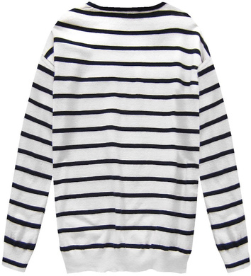 SWETER W PASKI BIAŁO-CZARNY (P010)