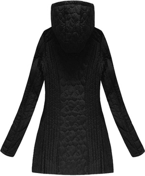 STEPPJACKE MIT KAPUZE SCHWARZ (7031BIG)