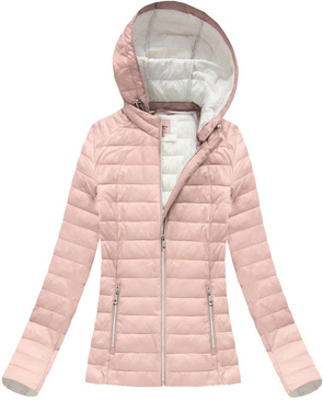QUILTED HOODED JACKET SALMON (1828BIG)