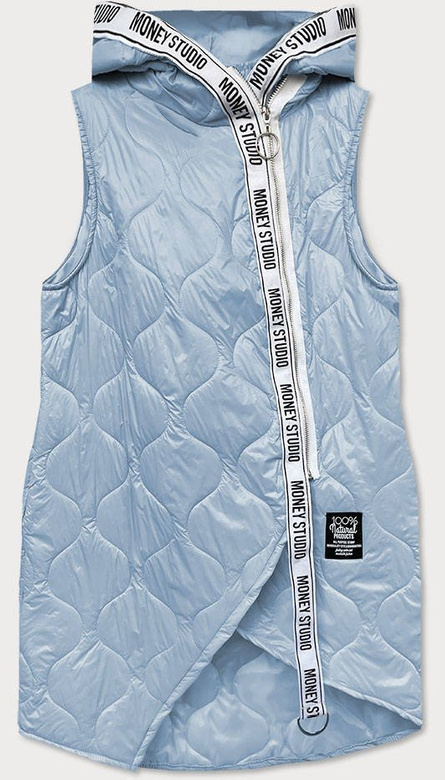 DŁUGI ASYMETRYCZNY BEZRĘKAWNIK DAMSKI NIEBIESKI (30874)